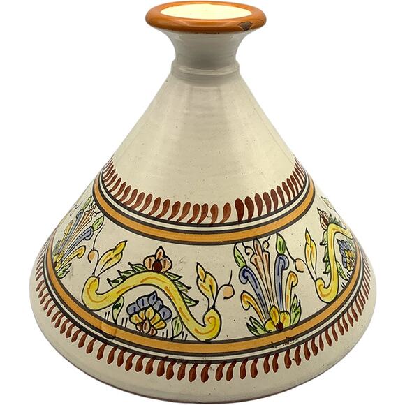 Le Souk Ceramique Tagine Hand-Painted Moroccan Ceramic Clay Cookware Lid Only - Picture 1 of 6